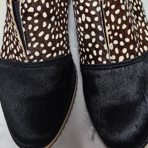 COPY - Leather Shoes With Black Fur Toe With Brown Fur Size 7.5 by All Black - Picture 2 of 12